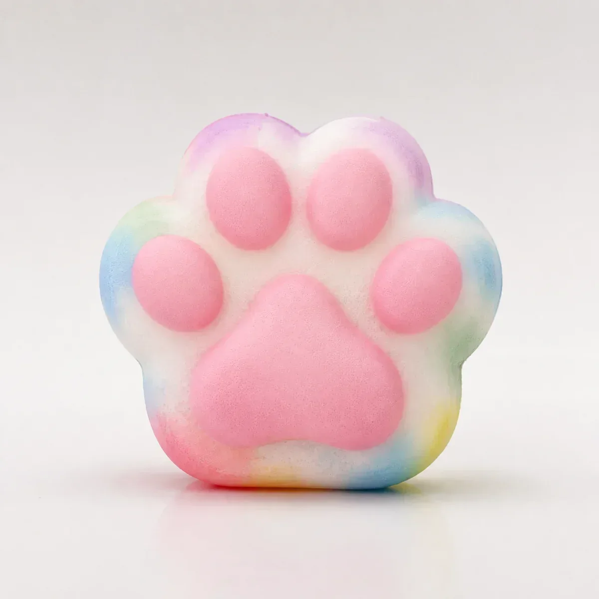 White Base Pink With Rainbow Cat Paw squishy — Slow-Rise PU Foam, Cat Paw Squishy family, wholesale from factory White Base Pink With Rainbow Cat Paw squishy — Slow-Rise PU Foam, Cat Paw Squishy family, wholesale from factory
